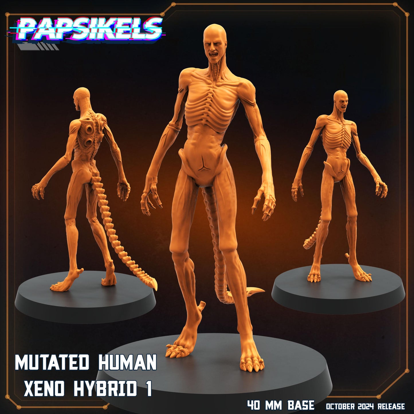 Mutated Human Xeno Hybrid - Resin 3D Print Alien Miniature | RPG | Sci fi | Cyberpunk | Role Playing | DnD | Papsikel