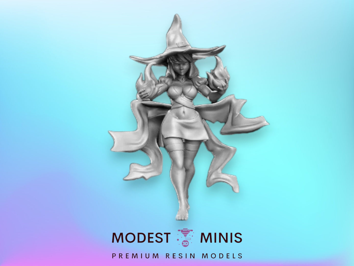 Veena Witch - 32mm Scale DnD Miniature | Dungeons and Dragons | JRPG Mini - RN Estudio