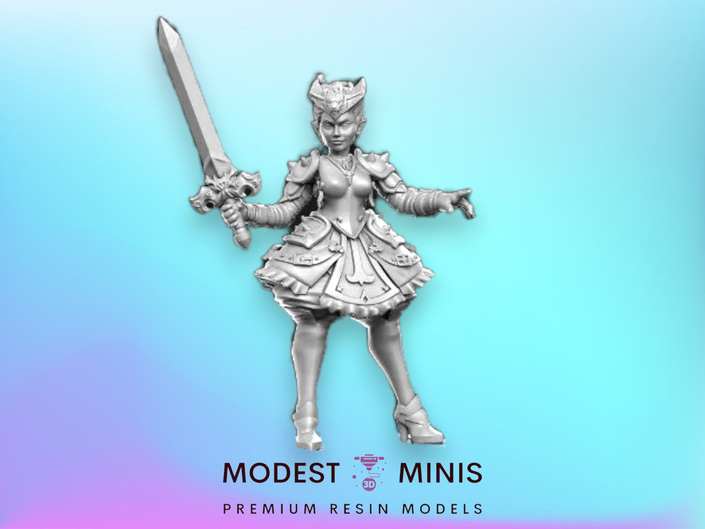 Destiny Pinup Warrior - 32mm Scale DnD Miniature | Dungeons and Dragons | JRPG Mini - RN Estudio