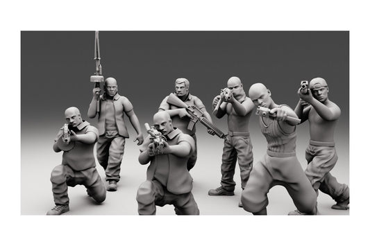 7pc Cartel Gang - 28mm Scale Resin Military Miniature | Zona Alfa | Spectre Ops Mini