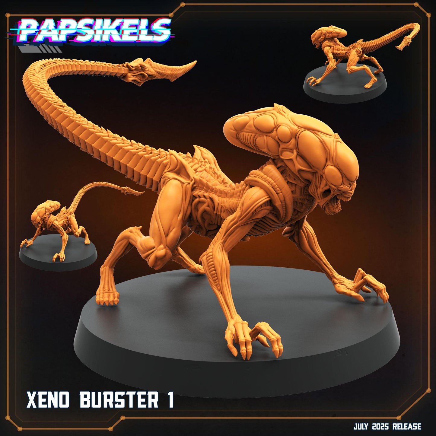 Xeno Burster - 28mm 32mm Scale Alien Miniature | RPG | Sci fi | Cyberpunk | Role Playing | DnD | Papsikel