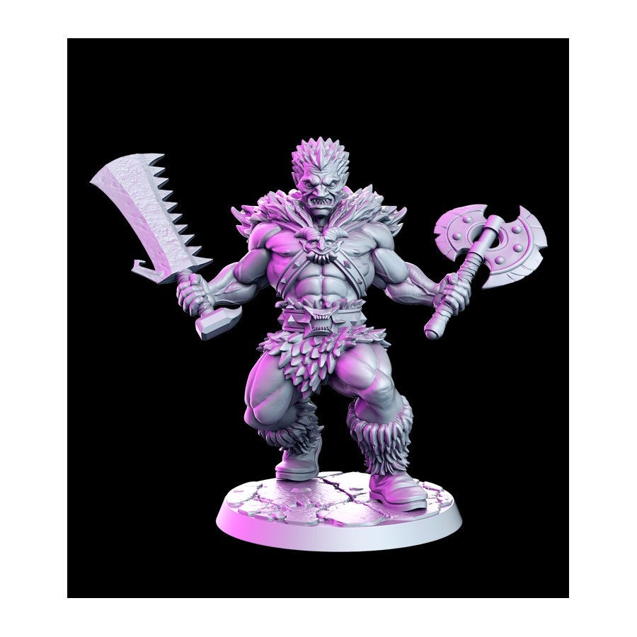 Ikari Barbarian Warrior - 32mm Scale DnD Miniature | Dungeons and Dragons | Age of Darkness - RN Estudio