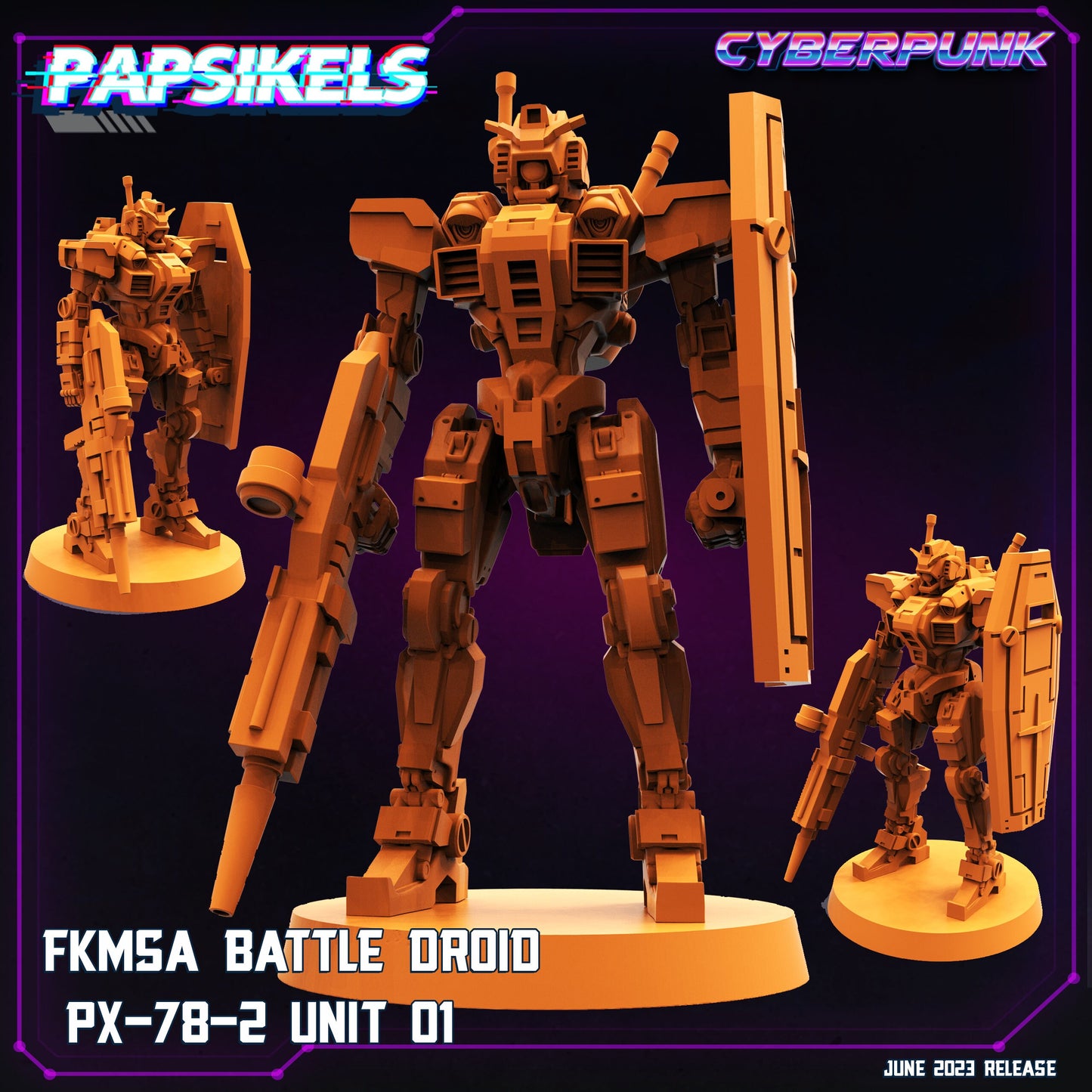FKMSA Battle Droid PX 78-2 Unit 1 - Resin Cyberpunk Miniature  | Papsikels