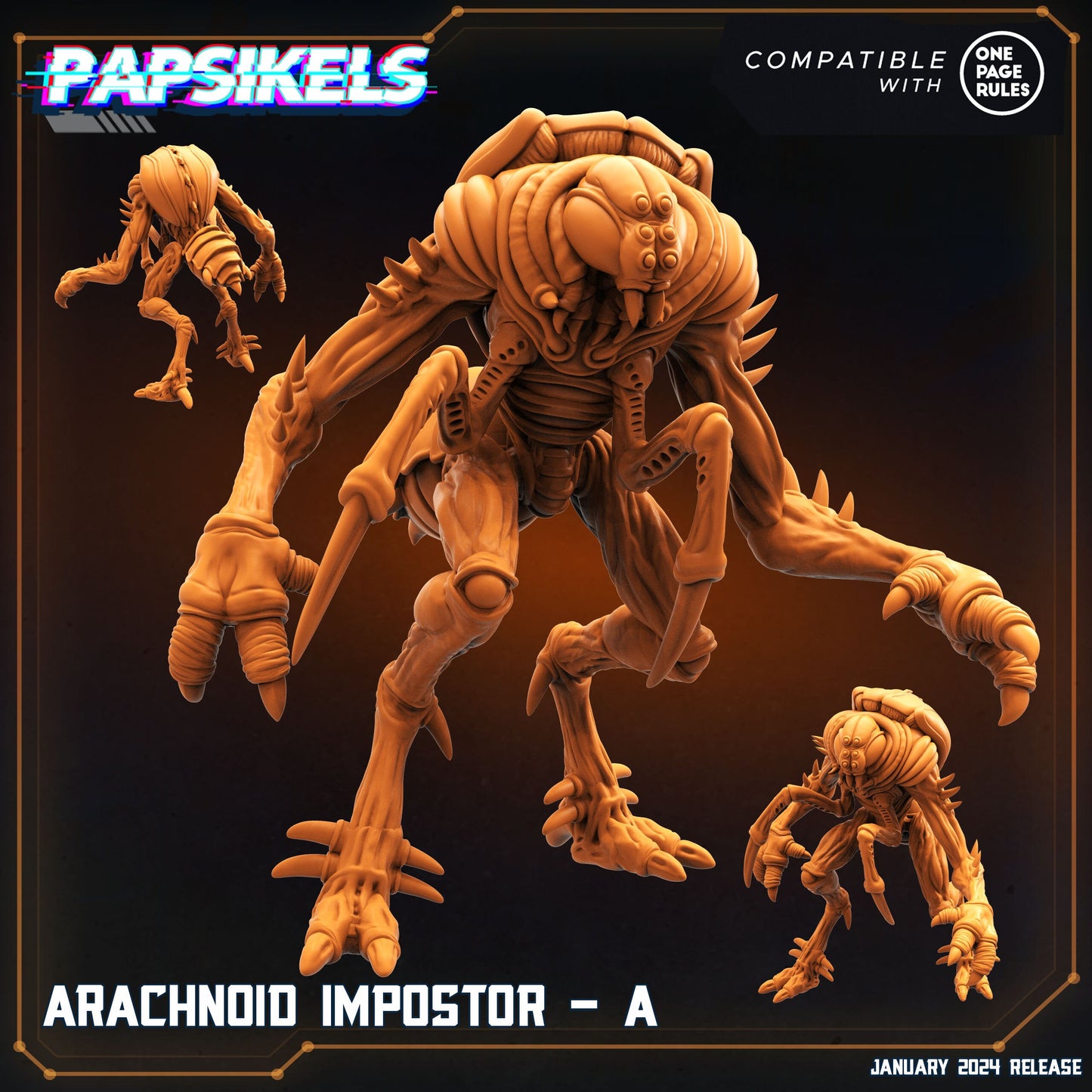 Arachnoid Impostors - 32mm Scale Alien Miniature | RPG | Sci fi | Cyberpunk | Role Playing | DnD | Papsikel