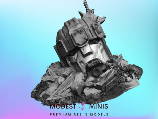 Head of Giant Killer Bot | 28mm - 54mm Scale | Survivor Terrain | Fantasy Scatter | Sci Fi Terrain | EC3D Badlands