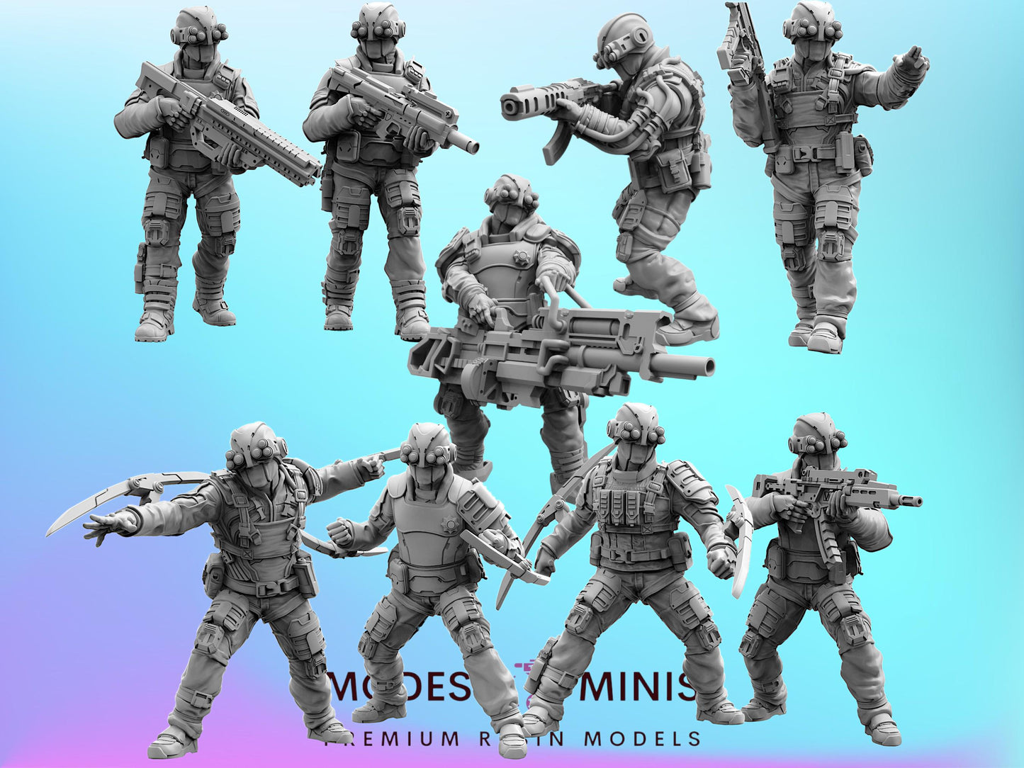 PCPD Hypertac C Swat - 28mm 32mm 40mm Scale Cyberpunk Mini  | Papsikels