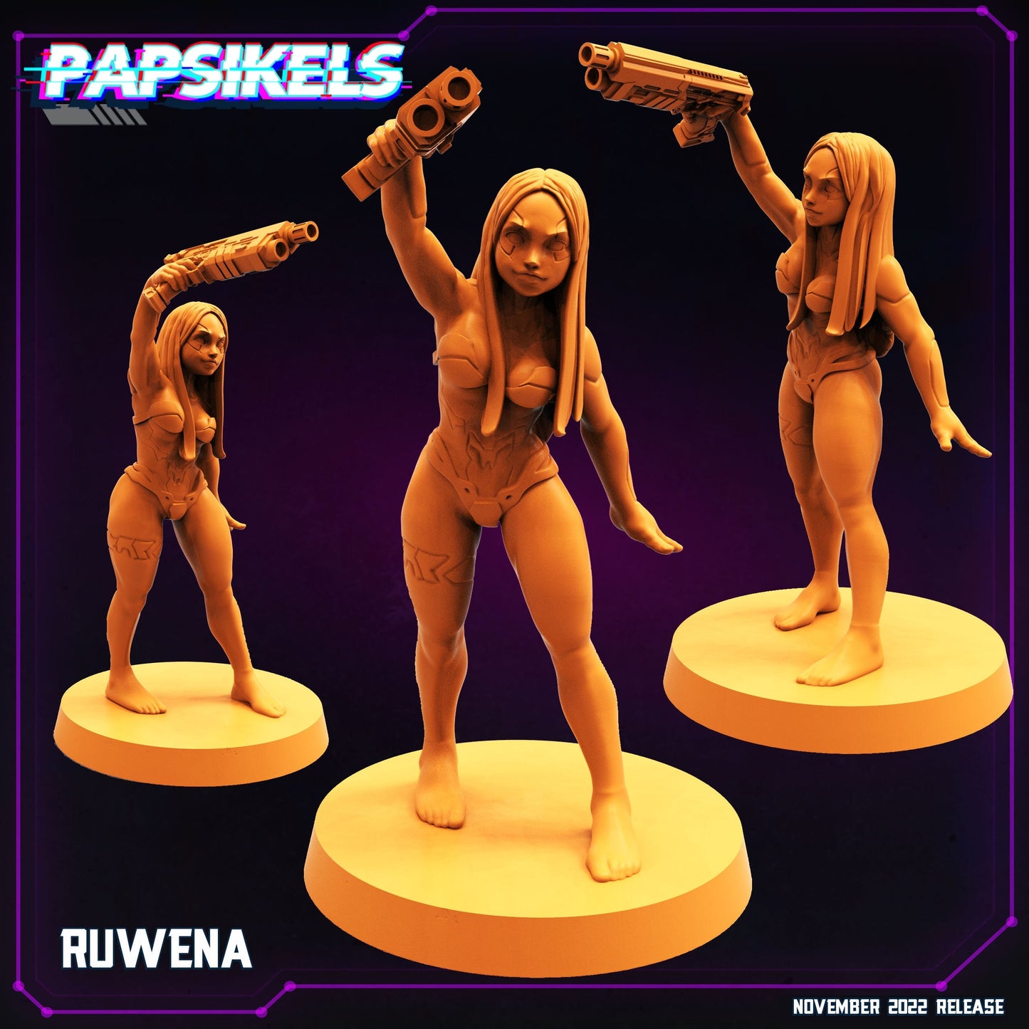 Ruwena Teenage Cybergirl - 32mm Scale Alien Miniature  | Cyberpunk | Papsikels