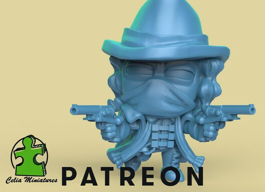 Chibi Vampire Hunter Male - 28mm - 54mm Scale
