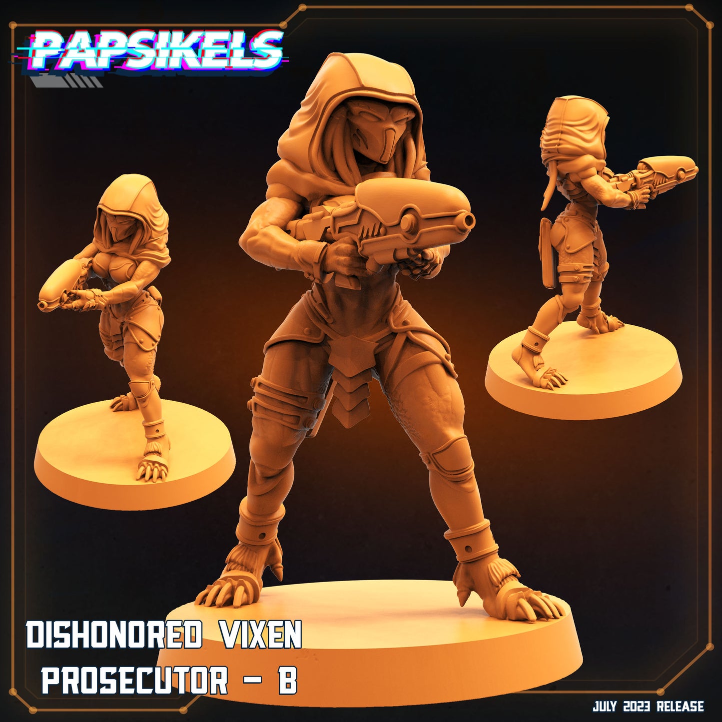 7pc Dishonored Vixen Persecutor Squad - Resin 3D Print Miniature | RPG | Sci fi | Cyberpunk | Role Playing | DnD | Papsikel Xenowars