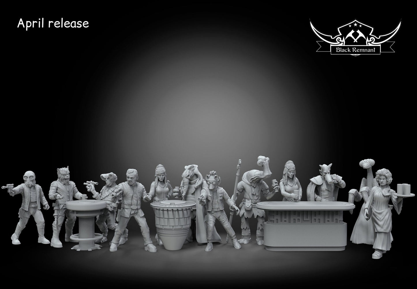 12pc Cantina Patrons - 28mm - 40mm Scale | DnD | Star Wars Legion Mini