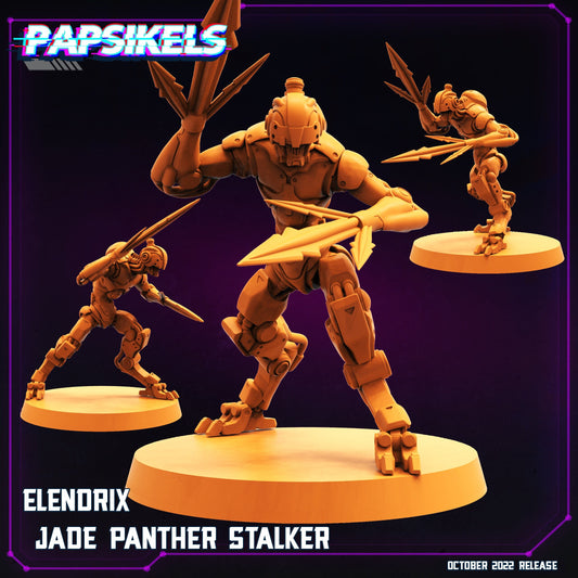 Elendrix Jade Panther Stalker Cyberpunk - 32mm Scale Alien Miniature  | Batang City | Papsikels
