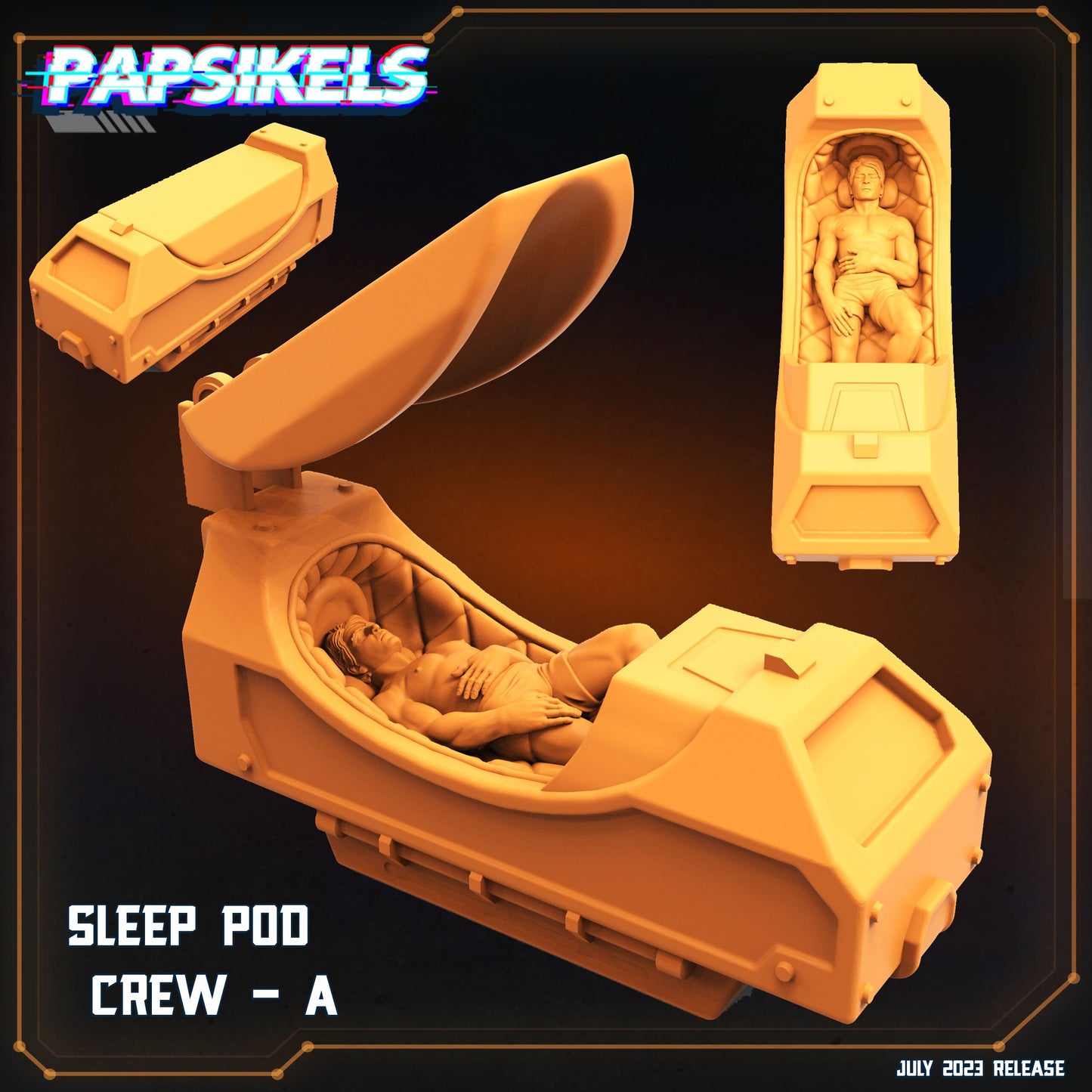 7pc Hibernating Station Sleep Pods - Resin 3D Print Miniature | RPG | Sci fi | Cyberpunk | Role Playing | DnD | Papsikel Xenowars