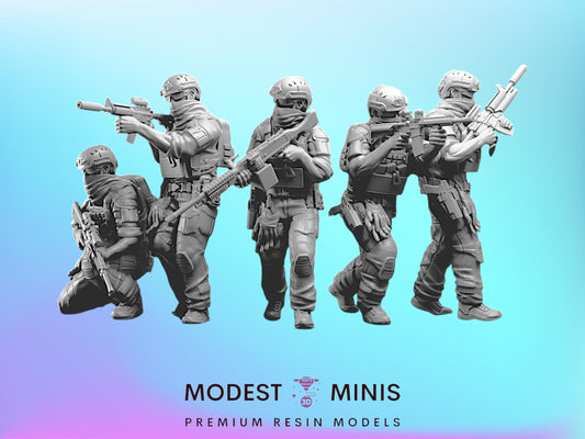 5pc Philippine Special Forces - 28mm Scale Resin Military Miniature | Zona Alfa | Spectre Ops Mini
