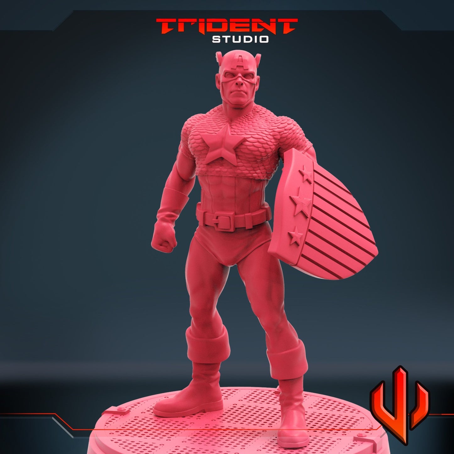Stars and Stripes D - 40mm  Miniature | Crisis Protocol Proxy | Trident