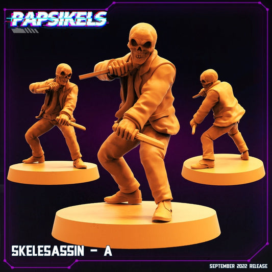 Skelesassin A - 32mm Scale Cyberpunk Miniature  | Alien | Papsikels