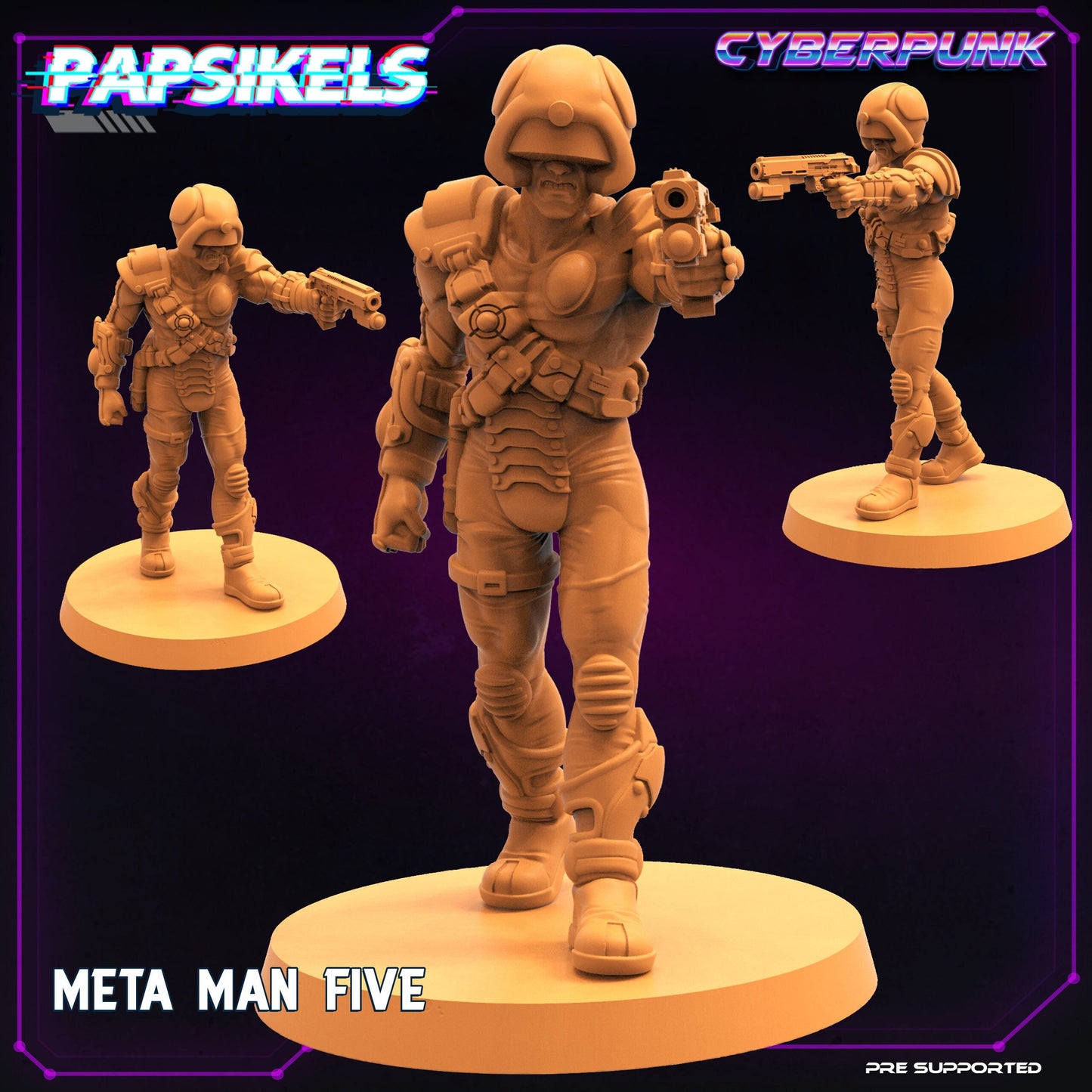 Cyberpunk Meta Man Five - 32mm Scale Alien Miniature  | Batang City | Papsikels