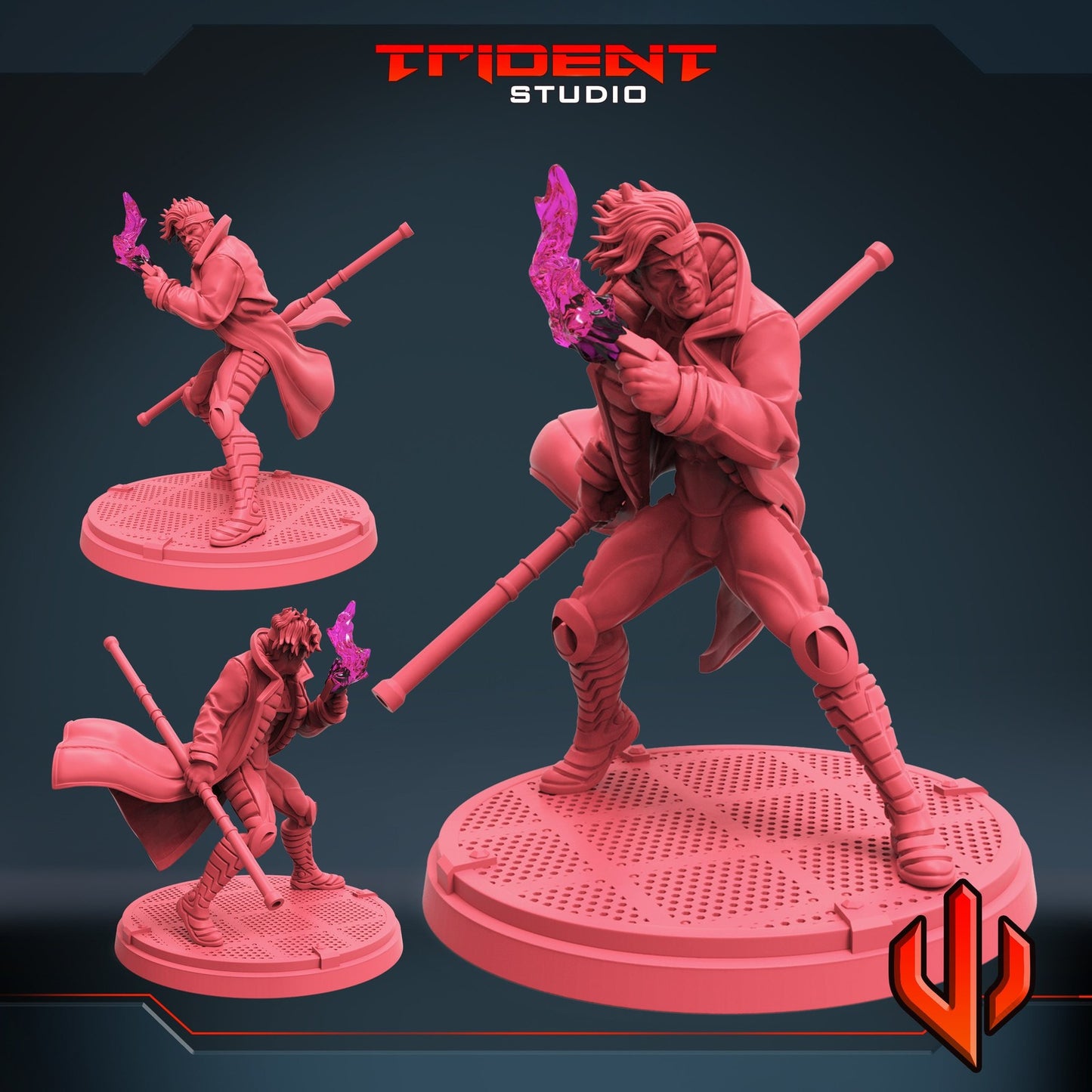 Cajun Card Thrower A - 40mm  Miniature | Crisis Protocol Proxy | Trident
