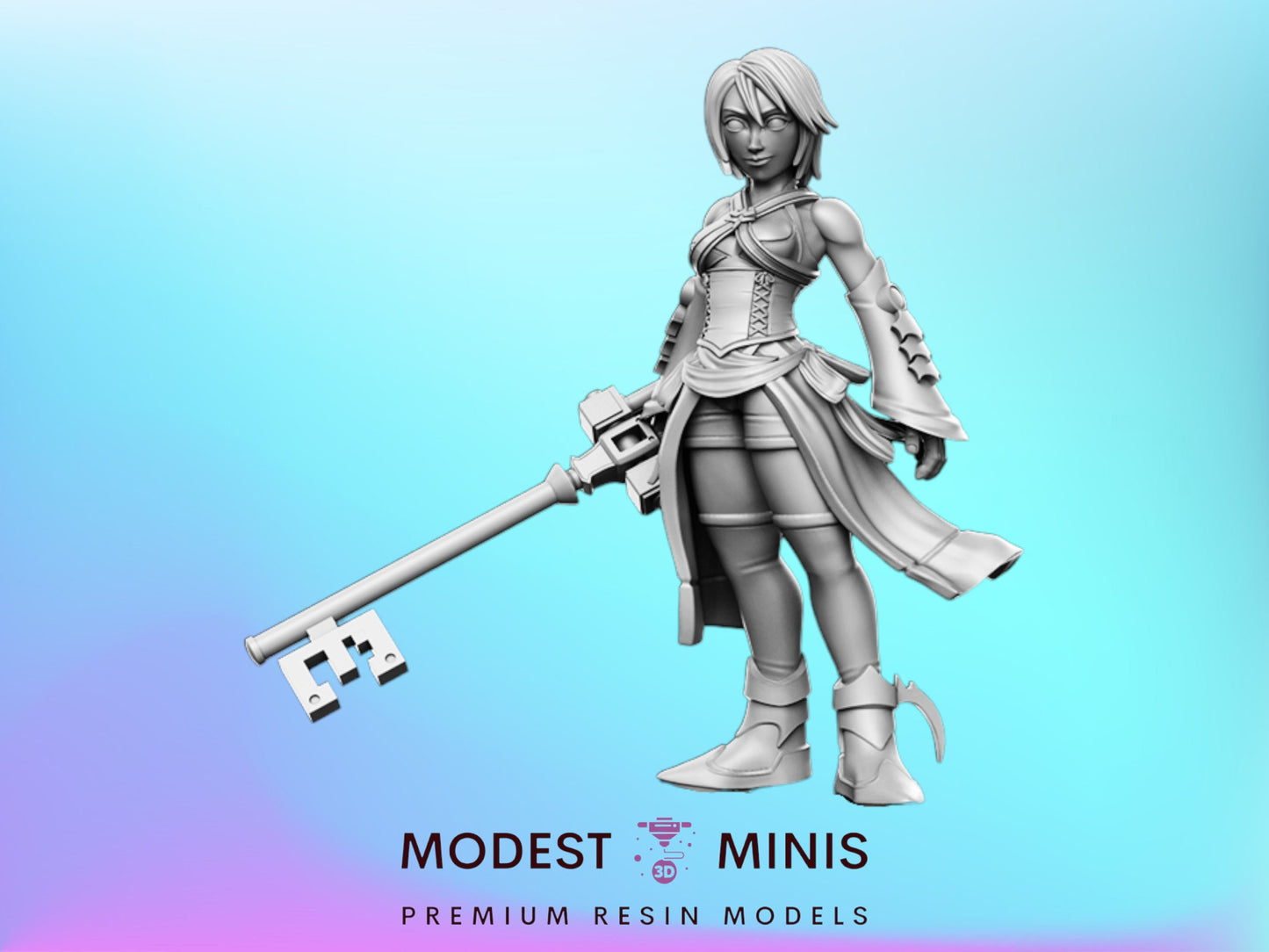 Keyblade Aqua - 28mm 32mm Scale DnD Miniature | Dungeons and Dragons | RN Estudio
