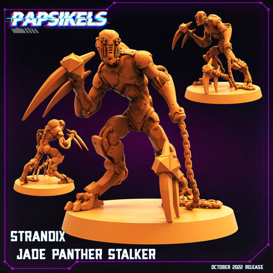 Strandix Jade Panther Stalker Cyberpunk - 32mm Scale Alien Miniature | RPG | Sci fi | Batang City | Role Playing | DnD | Papsikel