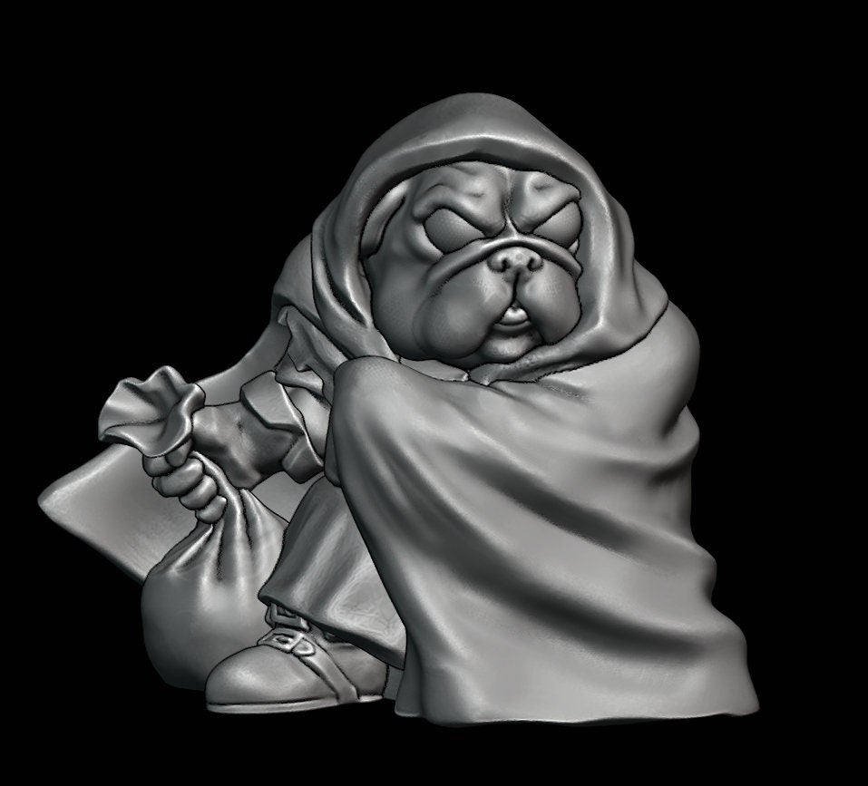 Pug Town Adventurers | Chibi | Resin Mini | DnD Miniature Dungeons and Dragons Fantasy
