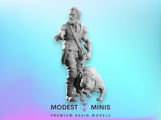 Survivor Blind Man and Dog | 28mm - 100mm Scale Resin Mini | Zombicide | Vaultz
