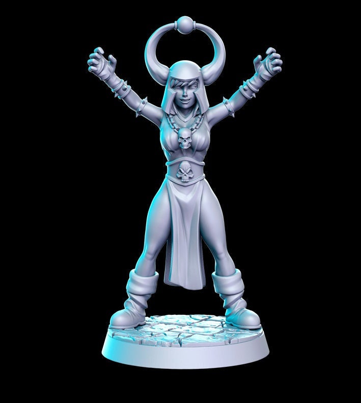 Heroine Quest Dark Sorceress Female - 28mm 32mm Scale DnD Miniature | Dungeons and Dragons | RN Estudio