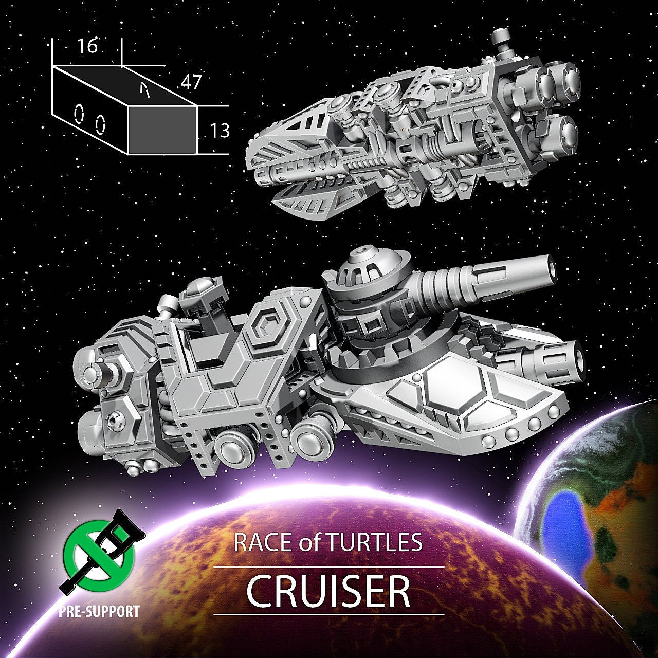 Turtle Cruiser - Twilight Imperium | Fleetscale | Starfinder | Billion Suns | Starmada | Firefly | Terra Conflict