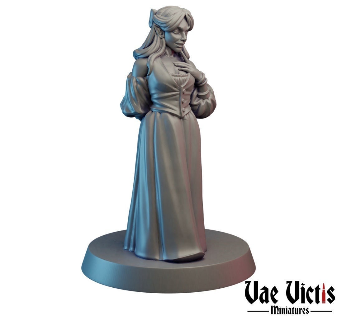 Innocent Lady Villager | 28mm - 75mm Scale | DnD Frostgrave Mini | Vae Victis Fantasy