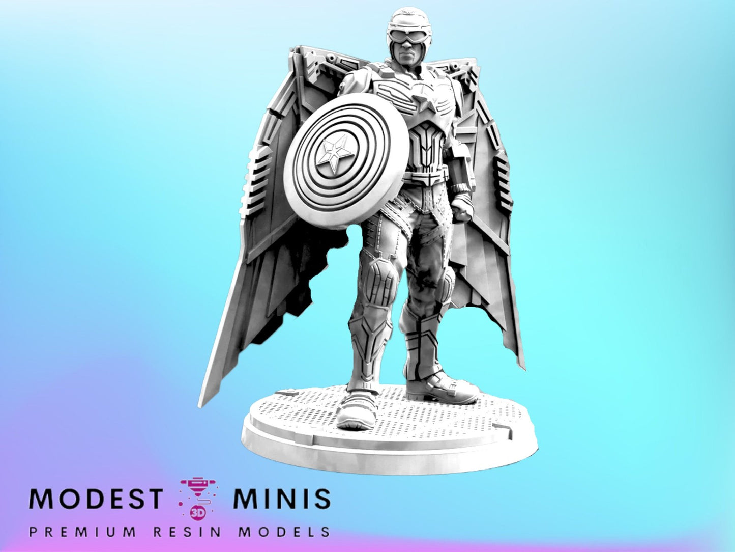 Bird of Prey Standby - Captain America 40mm  Miniature | Crisis Protocol Proxy | Trident