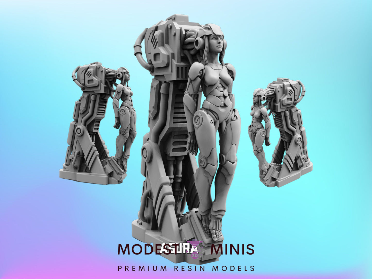 Green Sanctum Asura - Resin Cyberpunk Miniature  | Papsikels