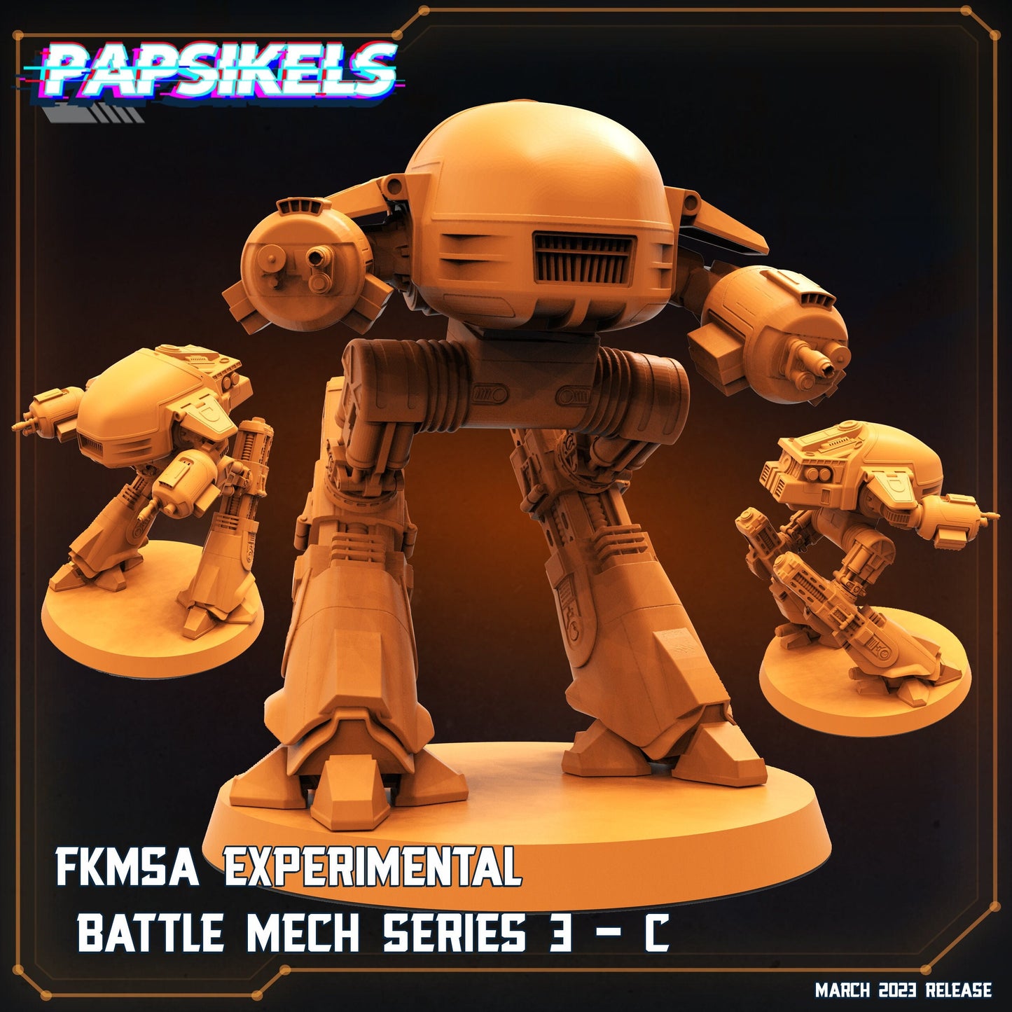Experimental Battle Mech Series 3 C - 32mm Scale Miniature | RPG | Sci fi | Cyberpunk | Role Playing | Papsikel