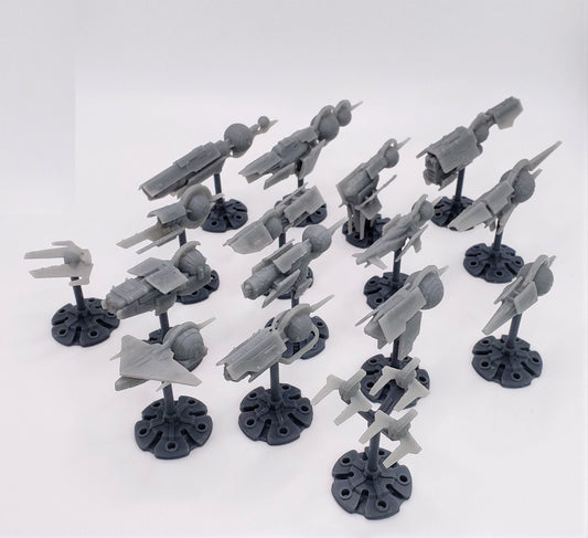 18pc Merconian Starship Fleet - Fleetscale Mini | Starfinder | Billion Suns | Starmada | Firefly | Terra Conflict