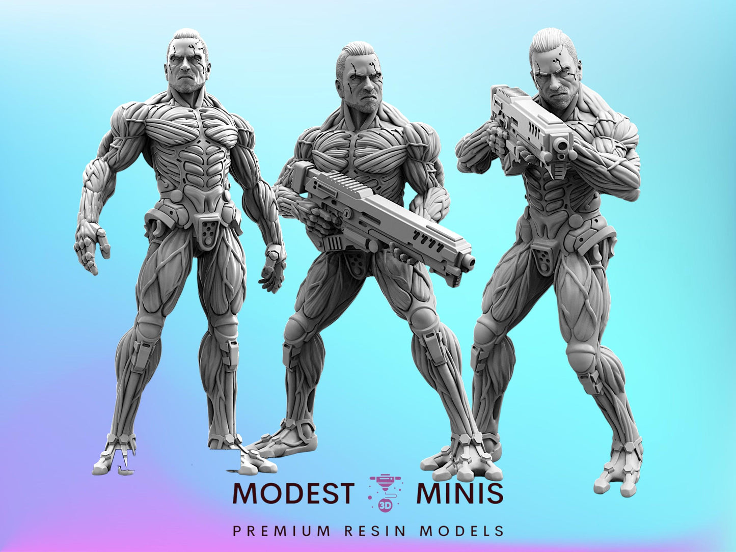 Augmented Soldier Jaron Namir 1-3 - 32mm Scale Cyberpunk Miniature  | Papsikels