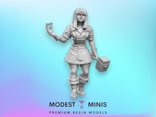 Villager NPC Branda female blacksmith - 32mm Scale DnD Miniature | Dungeons and Dragons | JRPG Mini - RN Estudio