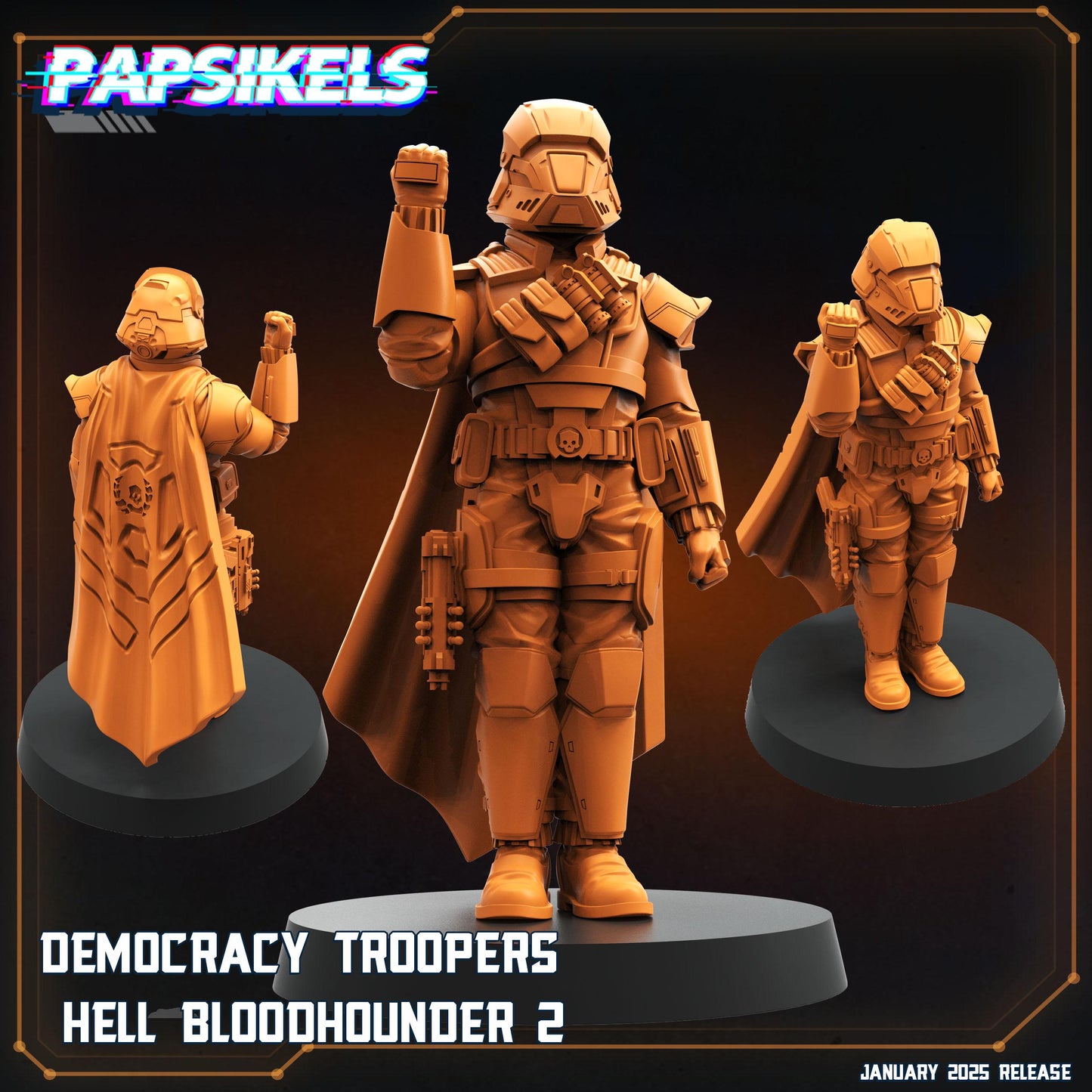 Hell Bloodhounders - 32mm Scale Alien Miniature | RPG | Sci fi | Role Playing | DnD | Papsikel