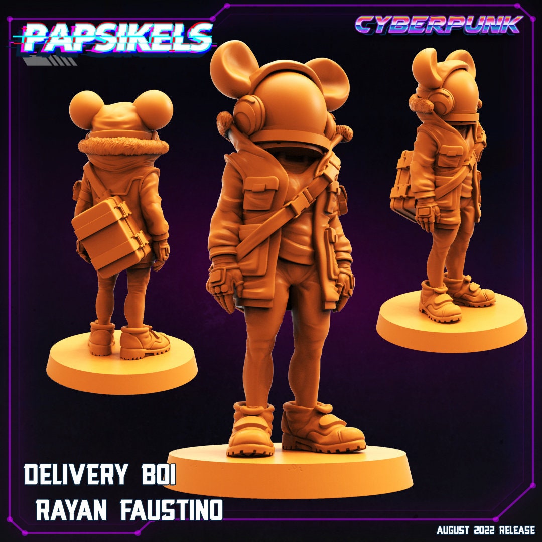 4pc Cyberpunk Delivery Team - 32mm Scale Alien Miniature  | Batang City | Papsikels