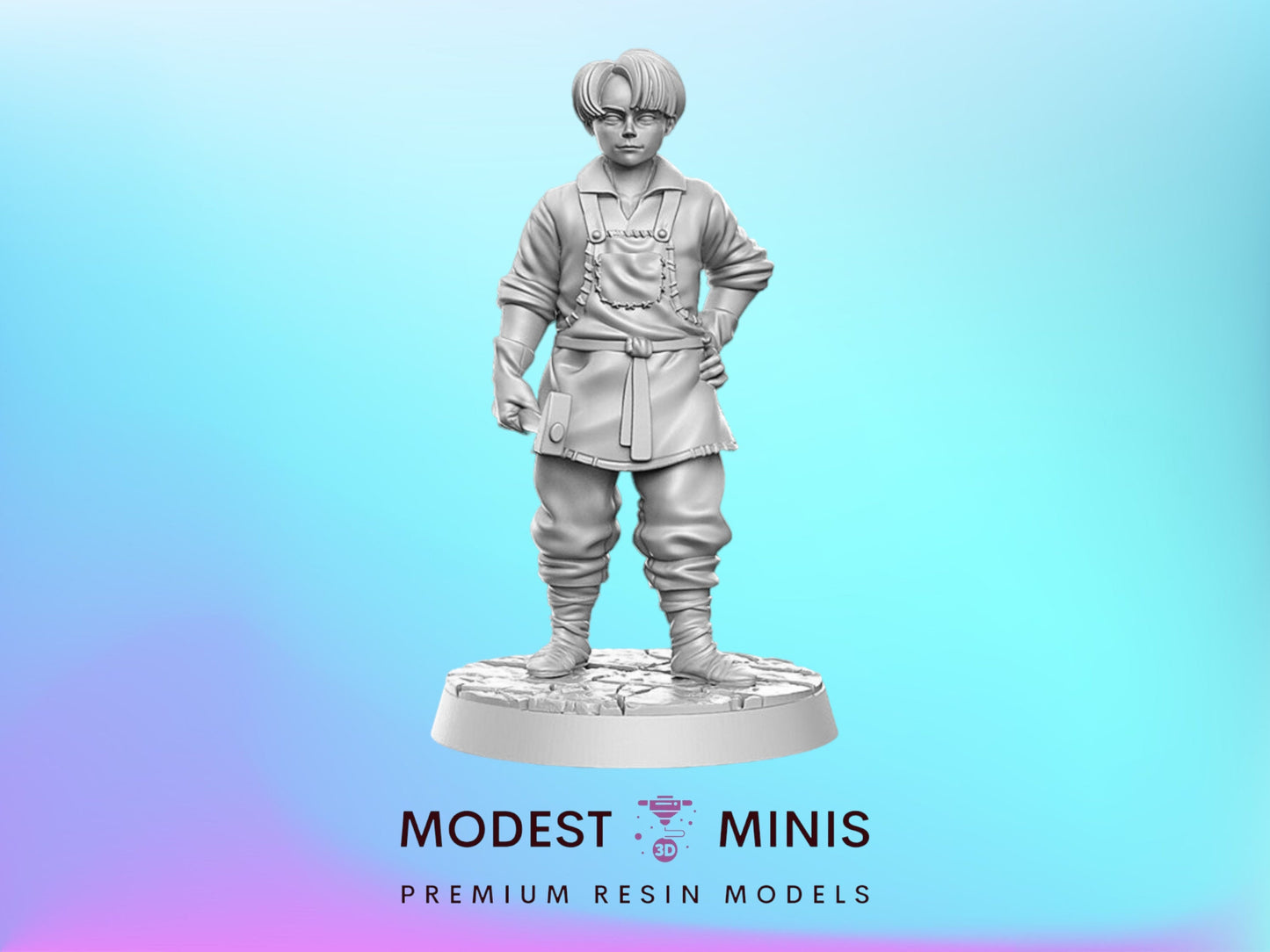 Villager NPC Dan apprentice - 32mm Scale DnD Miniature | Dungeons and Dragons | JRPG Mini - RN Estudio
