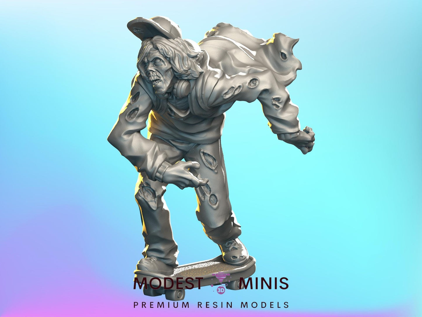 Zombie Skater | 28mm - 100mm Scale Resin Mini | Zombicide | Vaultz