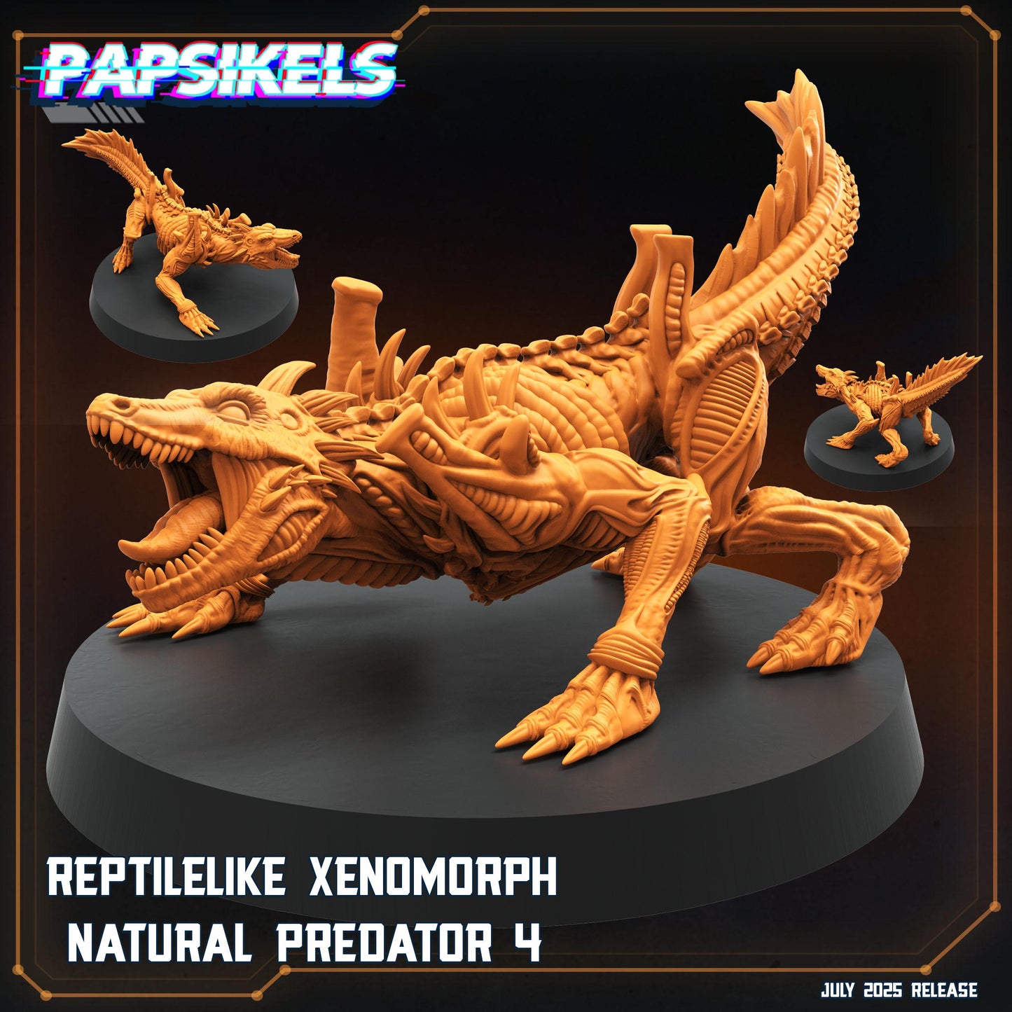 7pc Reptilelike Xeno Natural Predator Set - Resin 3D Print Alien Miniature | RPG | Sci fi | Cyberpunk | Role Playing | DnD | Papsikel