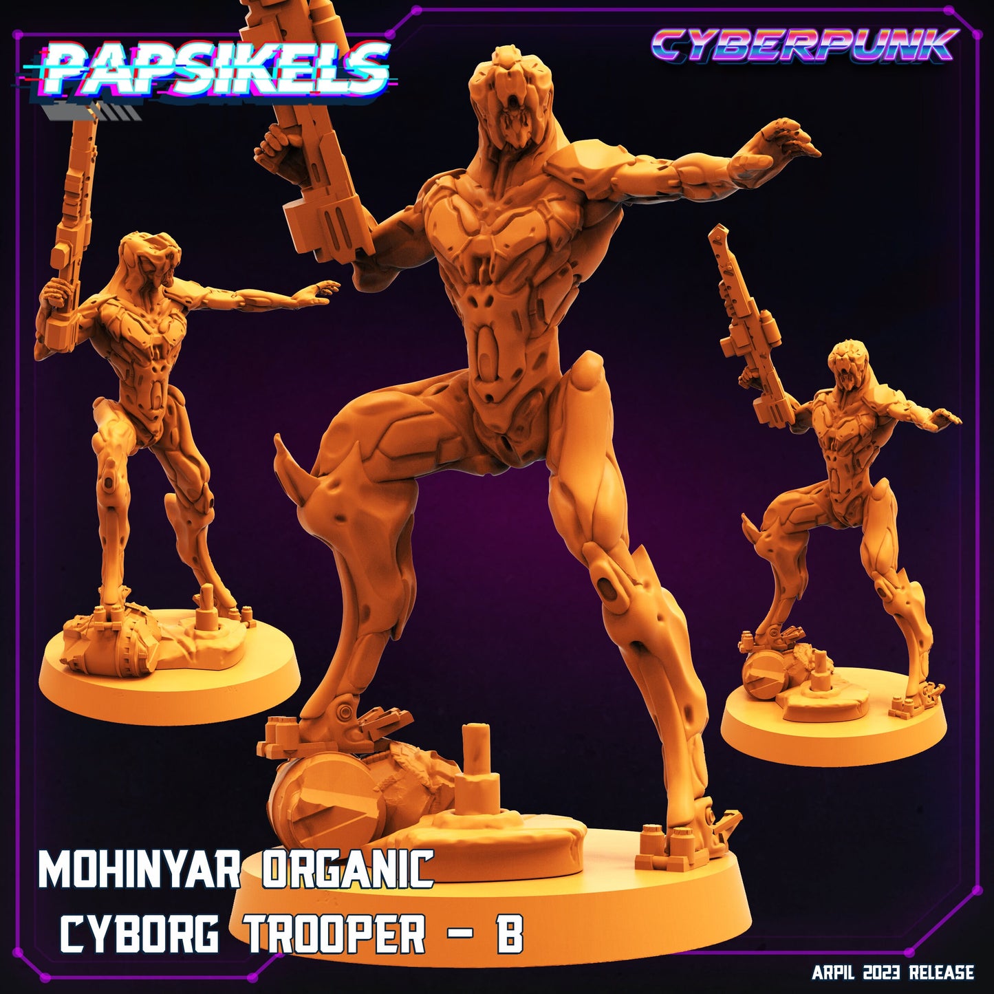 Organic Cyborg Trooper Set  - 32mm Scale Alien Miniature  | Batang City | Papsikels