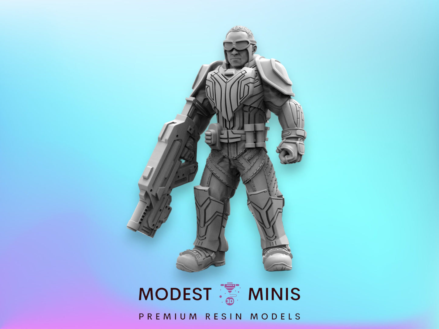 Argatha Station Guard A - Resin Scale Alien Miniature  | Cyberpunk | Papsikels