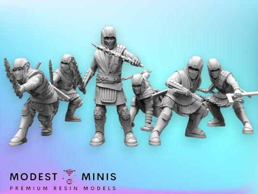 6pc Shadow Ninjas - 28mm - 40mm Scale | Black Remnant Star Wars Legion Mini