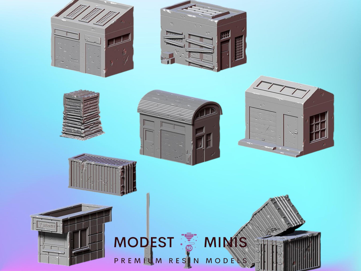 Harbor Buildings | 28mm - 54mm Scale | Wasteland | Survivor Terrain | Fantasy Scatter | Sci Fi Terrain