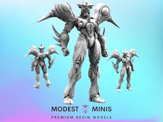 Dark Gigantic Bio Techno Man A - 32mm Scale Cyberpunk Mini  | Papsikels