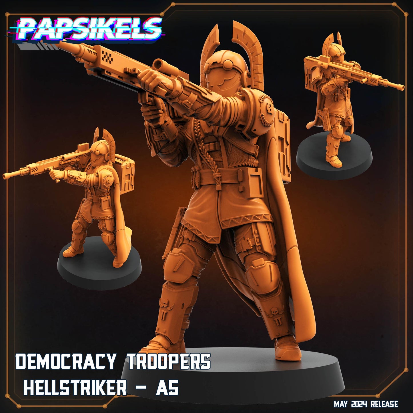 Hellstrikers Set 1 - 32mm Scale Alien Miniature | RPG | Sci fi | Role Playing | DnD | Papsikel