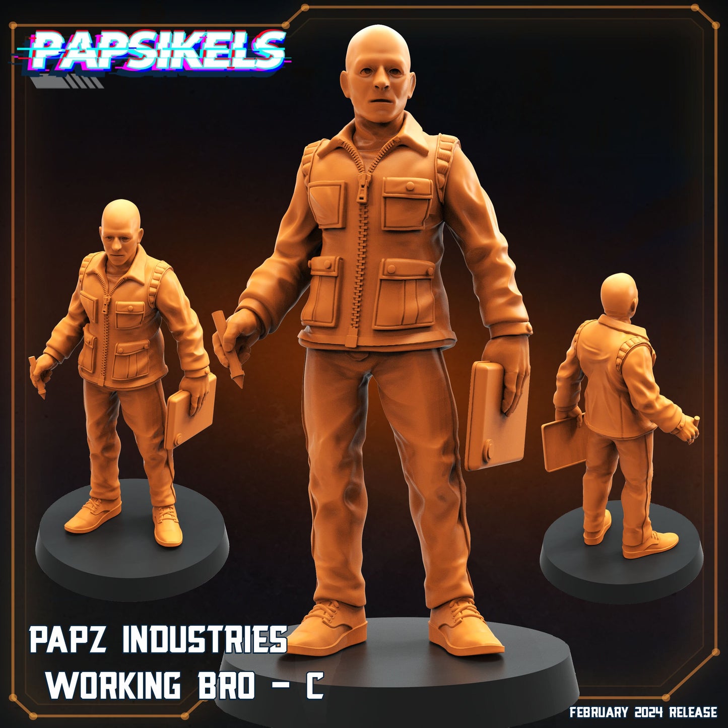 Working Bros Set - 32mm Scale Miniature | RPG | Sci fi | Cyberpunk | Role Playing | Papsikel
