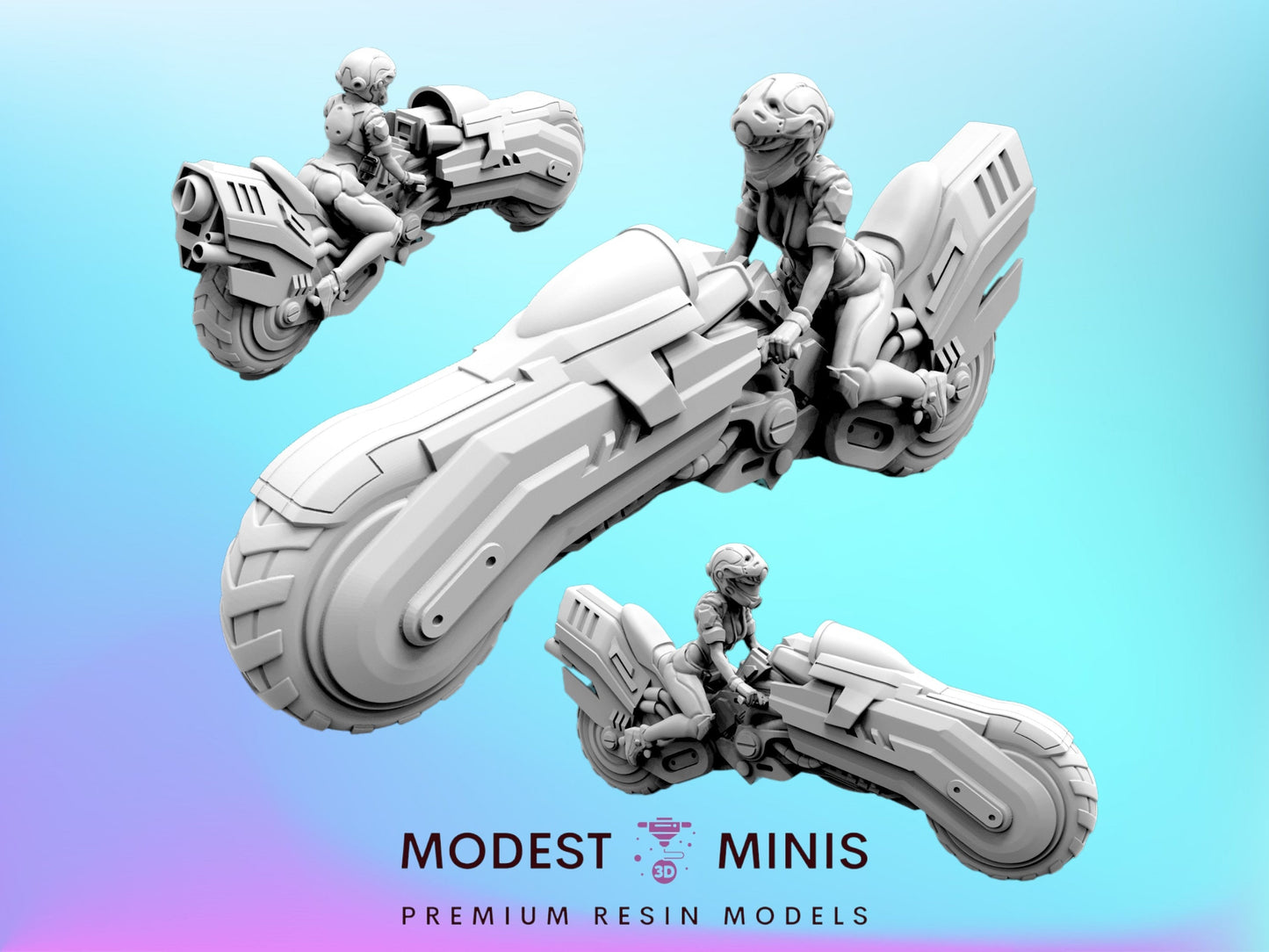 Cyberbabe Biker Dreamdash- 32mm Scale Cyberpunk Mini  | Papsikels