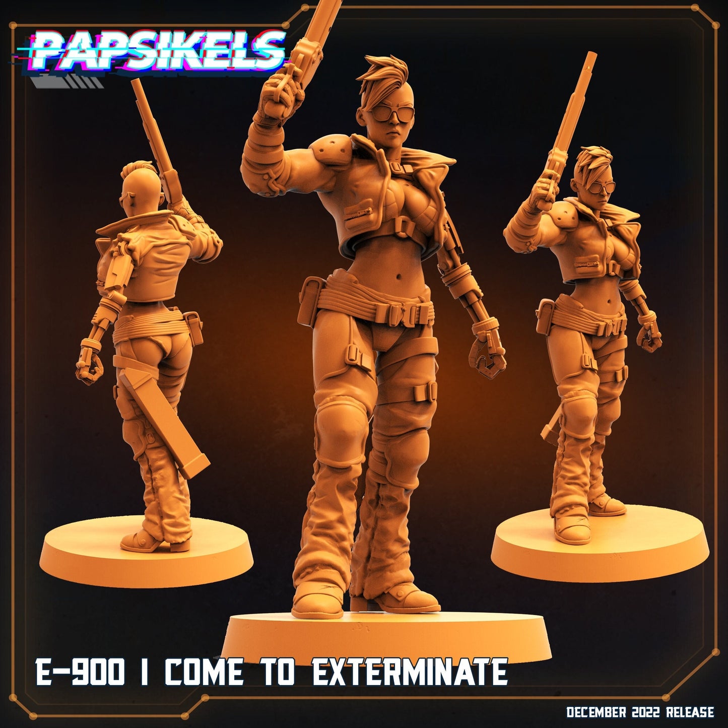 E-900 I Come to Exterminate Female Cyborg - Resin 3D Print Alien Miniature | RPG | Sci fi | Cyberpunk | Role Playing | DnD | Papsikel