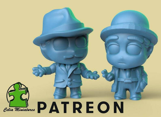 Chibi Abbot and Costello - 28mm - 54mm Scale