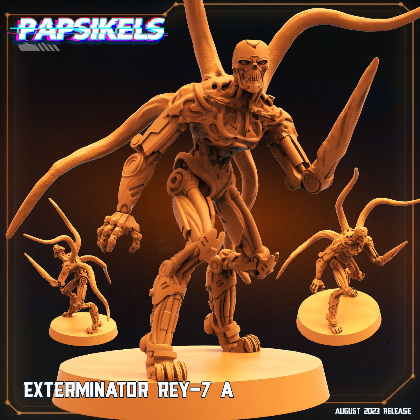 6pc Exterminator Rey Set - 32mm Scale Resin Miniature| RPG | Sci fi | Cyberpunk | Role Playing | DnD | Papsikel